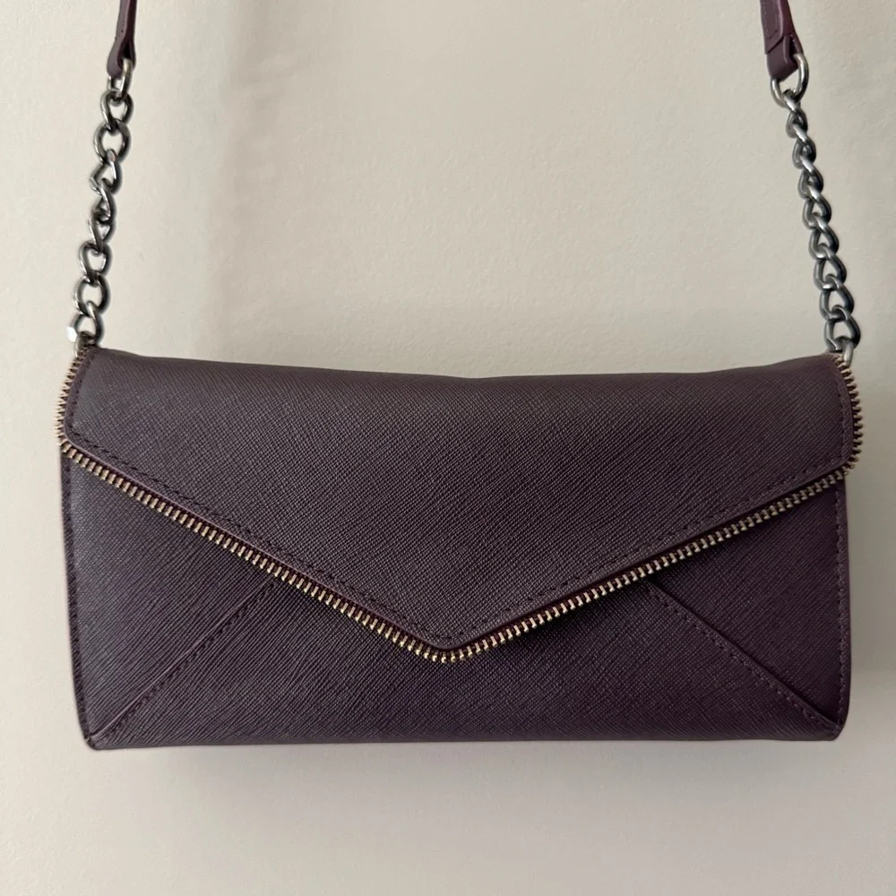 REBECCA MINKOFF CLEO WALLET ON A CHAIN CONVERTIBLE CROSSBODY CLUTCH PURSE - Picture 3 of 13